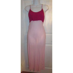 SILK Chiffon Charmeuse Pink Sheer Long Nightgown Sz S